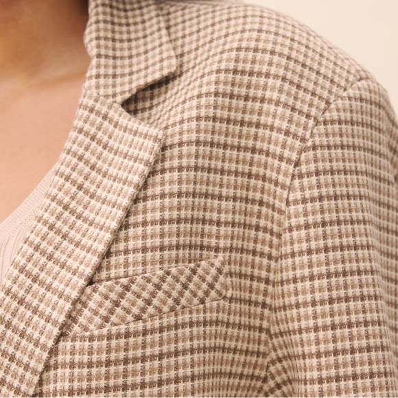 Djerf Avenue Weekend Blazer Checked Oat - Picture 4 of 4
